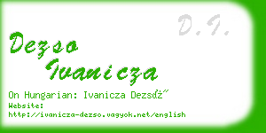 dezso ivanicza business card